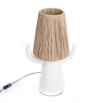 BILLY BOB TABLE LAMP | WHITE + NATURAL