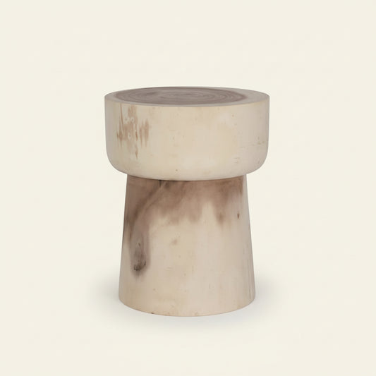 BLOK SIDE TABLE +STOOL | NATURAL