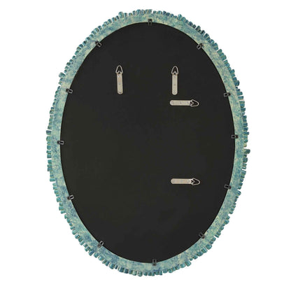 BONAIRE TEAL GLAZE CERAMIC OVAL MIRROR