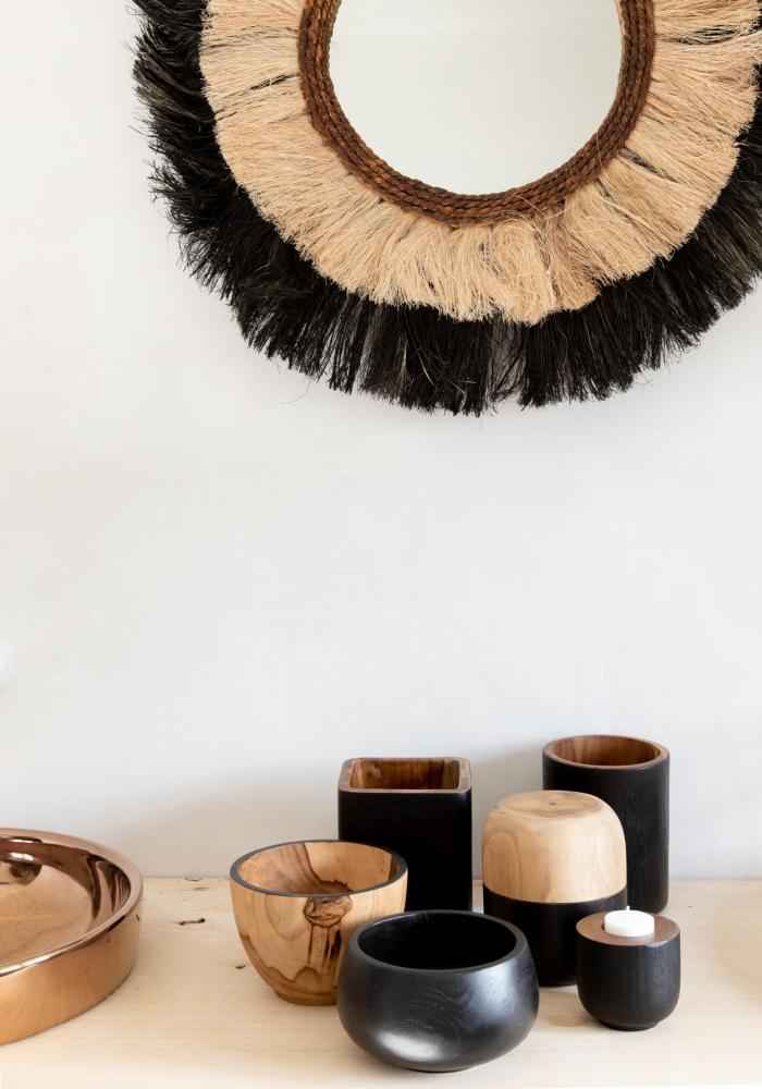 BONDI DOUBLE BOWL | NATURAL + BLACK