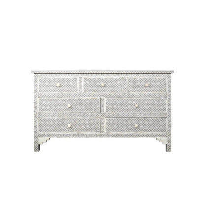 Bone Inlay Chest Of 7 Drawers Fishscale by Hansa Handicraft