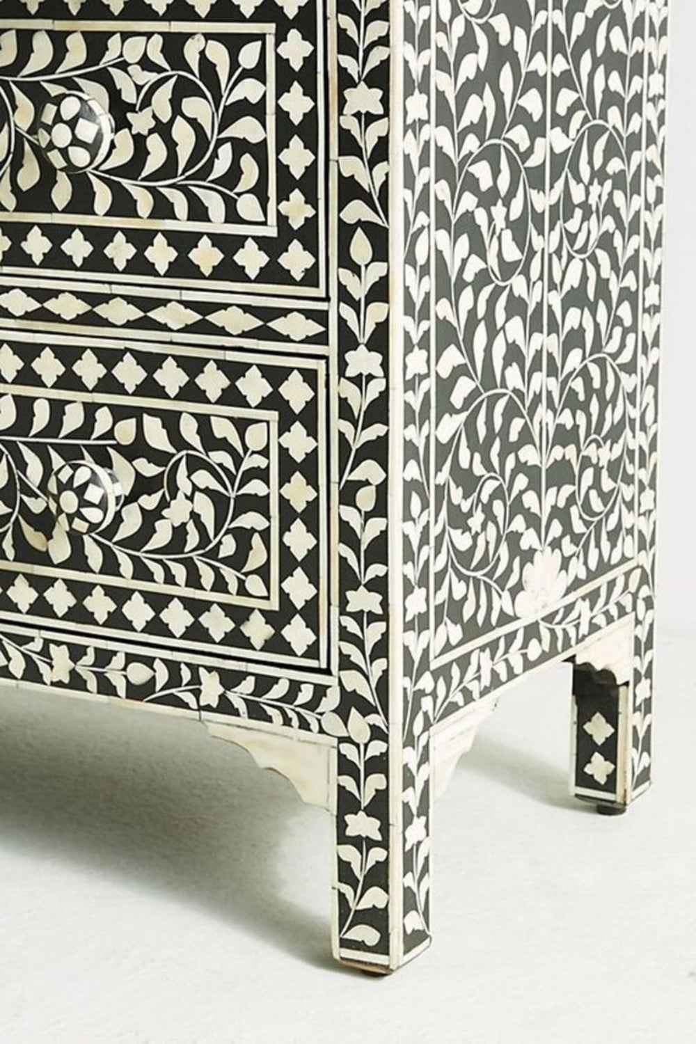 Handmade Bone Inlay Chest of Seven Drawers | Entryway Storage Table