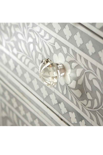 Handmade Bone Inlay Chest of Seven Drawers | Entryway Storage Table