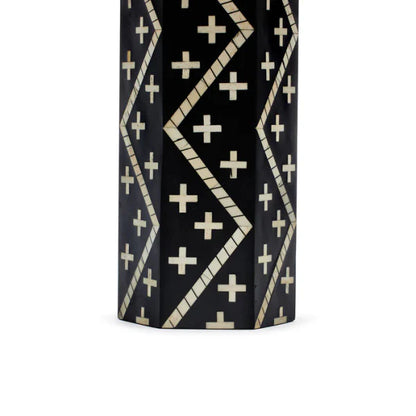 Zeus Black Table Lamp In Bone Inlay-hansa handicraft