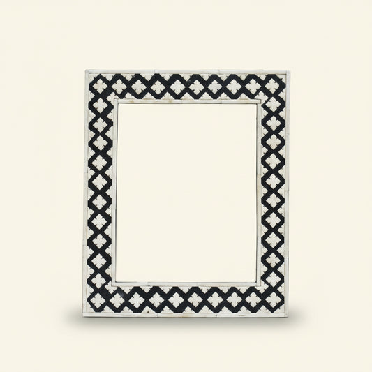 Bone Inlay Mirror Frame Handmade Decor Floral Design Wood Frame Entryway, Hallway, Living Room, Closet Mirror - Hansa Handicraft