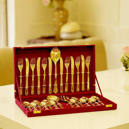 Premium Brass Cutlery Set – Handcrafted by Hansa Handicrafts