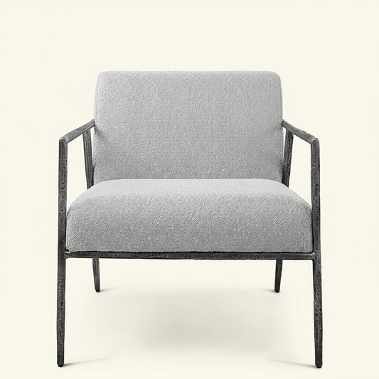 BRISBANE IVORY-GREY BOUCLE ACCENT CHAIR
