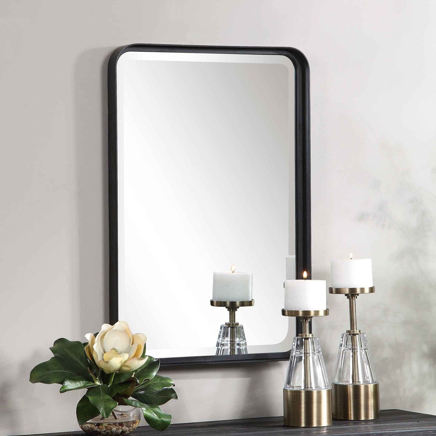 BRITTA MATTE BLACK VANITY MIRROR