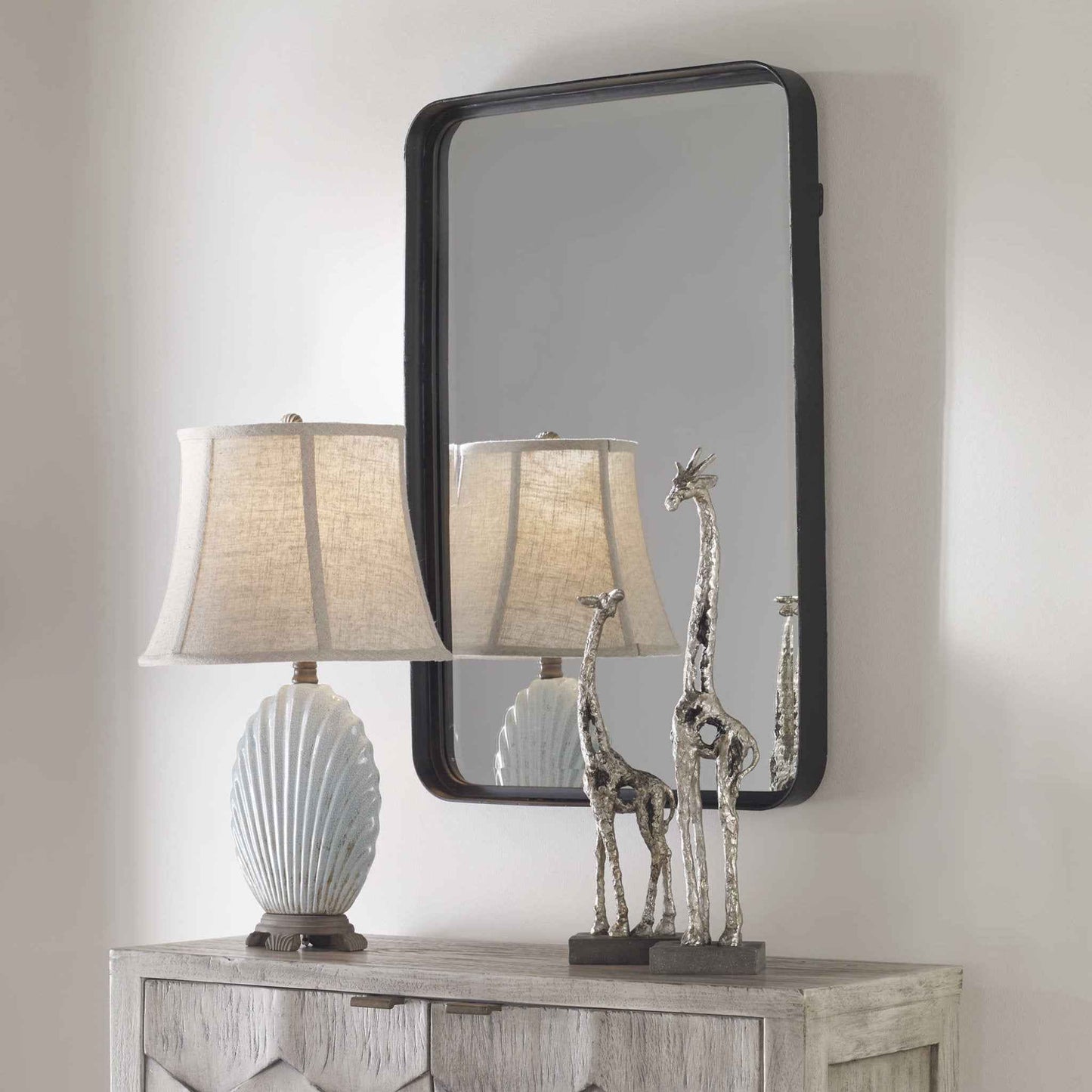 BRITTA MATTE BLACK VANITY MIRROR