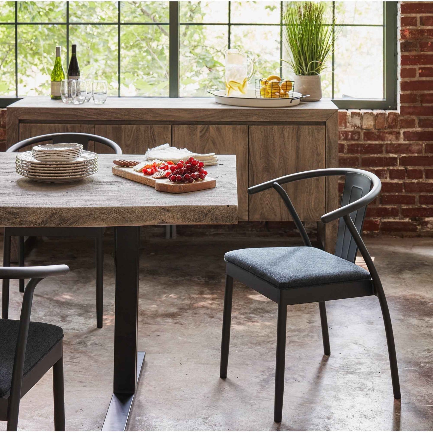 BROOKS LIVE EDGE DINING TABLE: SANDBLASTED GREY