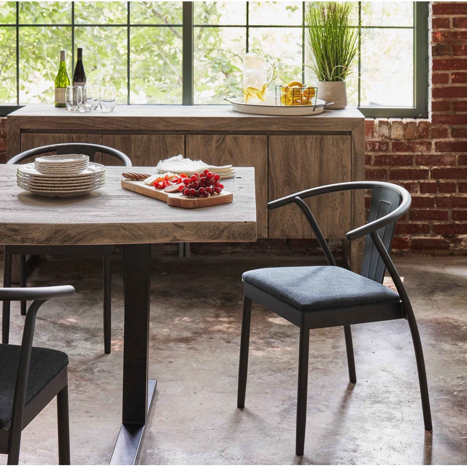 BROOKS LIVE EDGE DINING TABLE: SANDBLASTED GREY