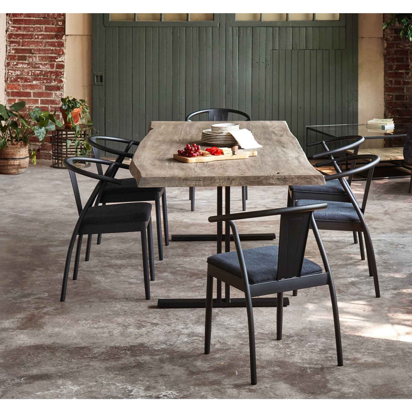 BROOKS LIVE EDGE DINING TABLE: SANDBLASTED GREY