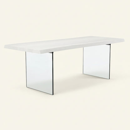 BROOKS LIVE EDGE DINING TABLE: WHITE WASH