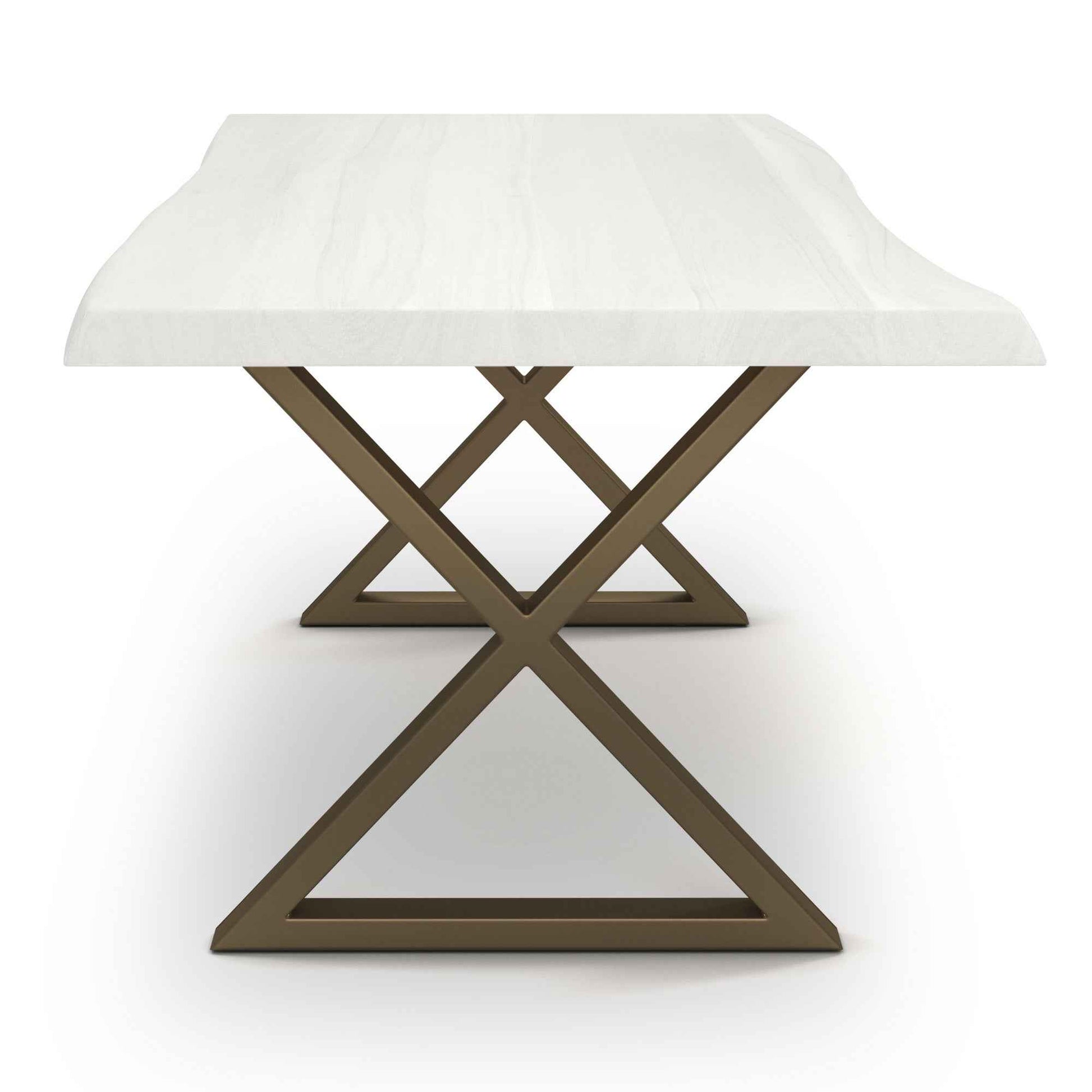 BROOKS LIVE EDGE DINING TABLE: WHITE WASH