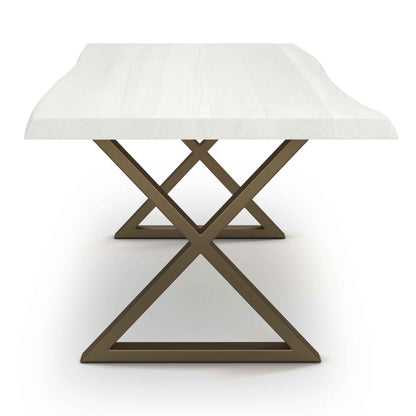 BROOKS LIVE EDGE DINING TABLE: WHITE WASH