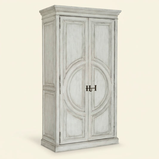 BRUSSELS ANTIQUE WHITEWASH WARDROBE
