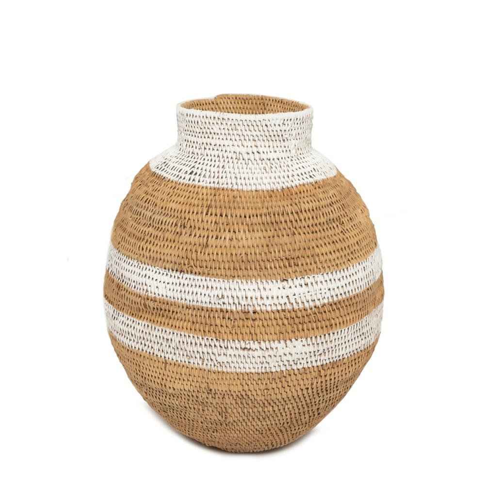 BUHERA BASKETS | FAIR TRADE | NATURAL + WHITE | 3 SIZES