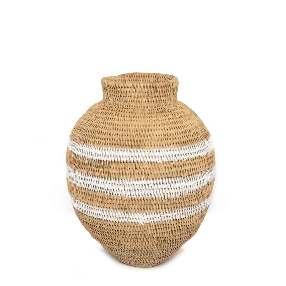 BUHERA BASKETS | FAIR TRADE | NATURAL + WHITE | 3 SIZES