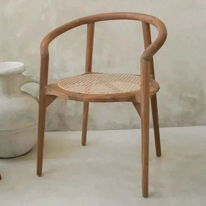 BULAT RATTAN + TEAK DINING CHAIR | NATURAL | SET OF 2