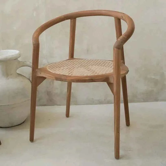 BULAT RATTAN + TEAK DINING CHAIR | NATURAL | SET OF 2