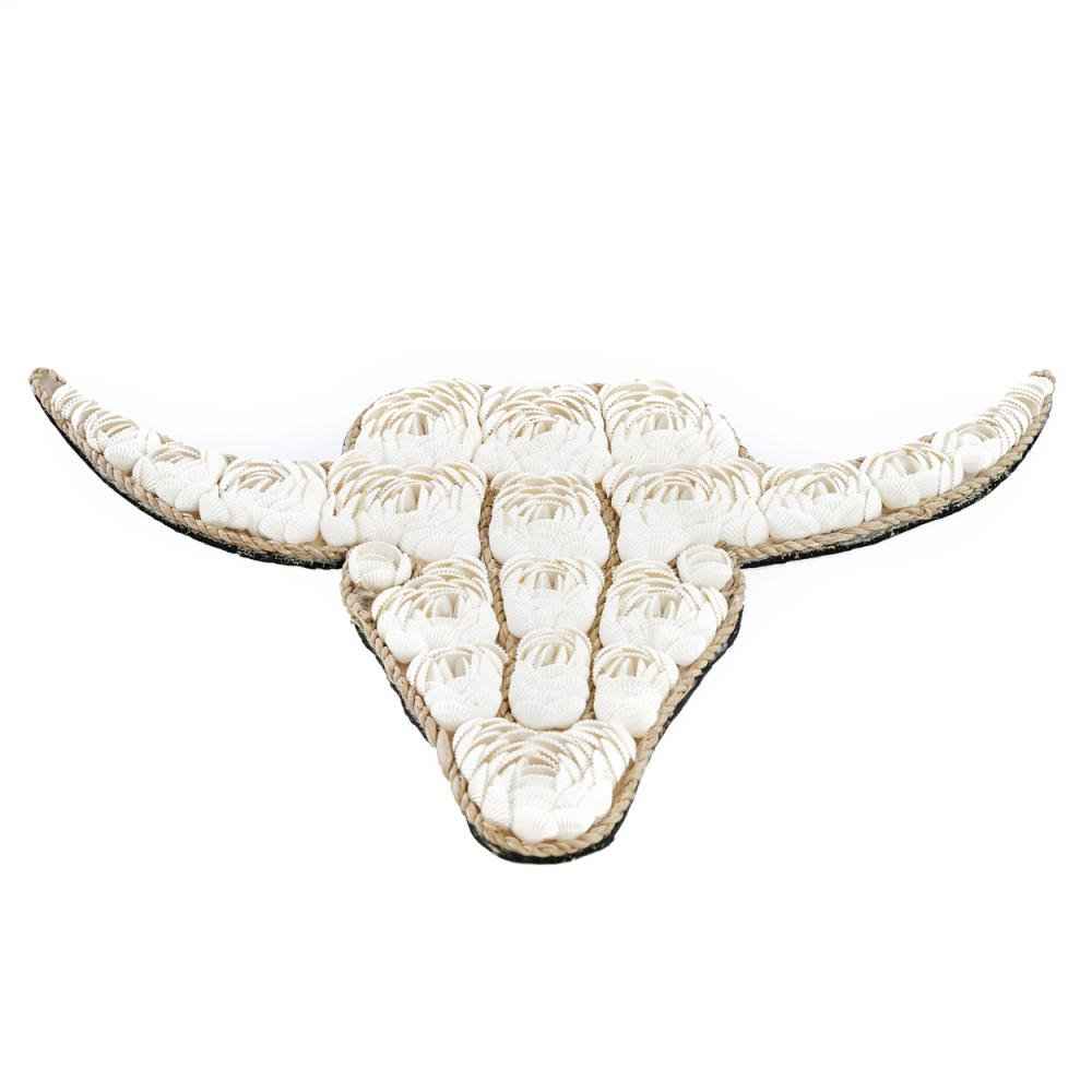 BULL SHELL WALL ART | WHITE