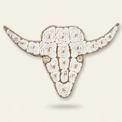 BULL SHELL WALL ART | WHITE