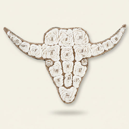 BULL SHELL WALL ART | WHITE