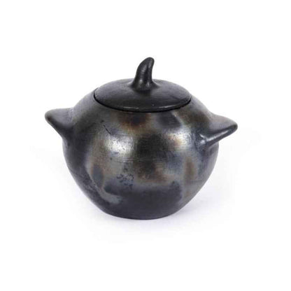 BURNED JAR WITH LID | BLACK | 3 SIZES