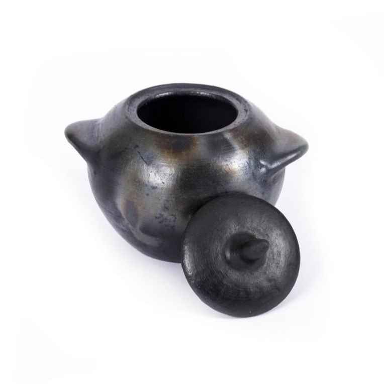 BURNED JAR WITH LID | BLACK | 3 SIZES