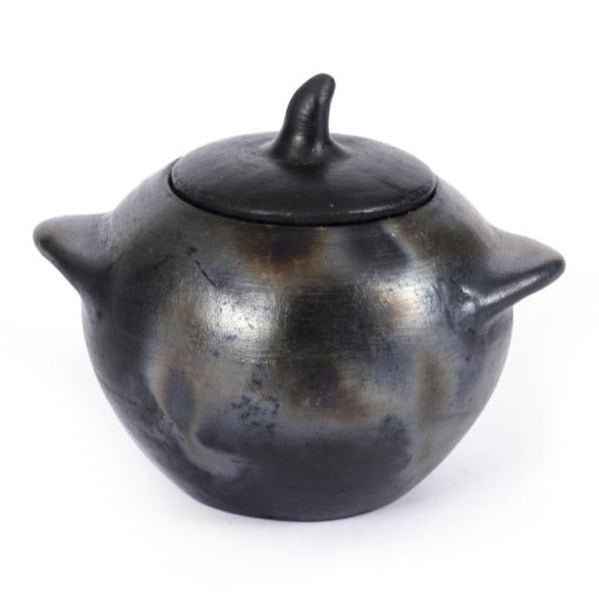 BURNED JAR WITH LID | BLACK | 3 SIZES