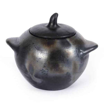 BURNED JAR WITH LID | BLACK | 3 SIZES