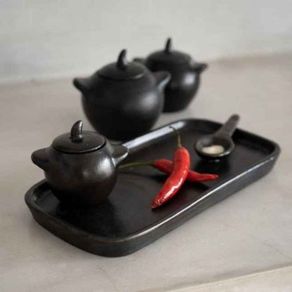 BURNED JAR WITH LID | BLACK | 3 SIZES