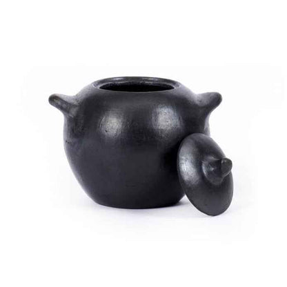BURNED JAR WITH LID | BLACK | 3 SIZES