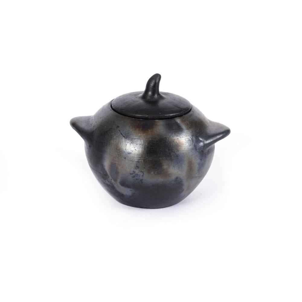 BURNED JAR WITH LID | BLACK | 3 SIZES