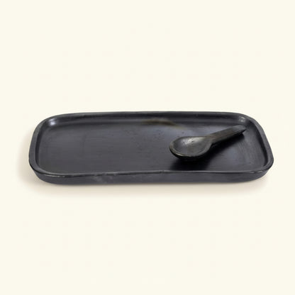 BURNED SERVING PLATE | BLACK