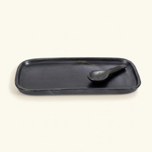 BURNED SERVING PLATE | BLACK