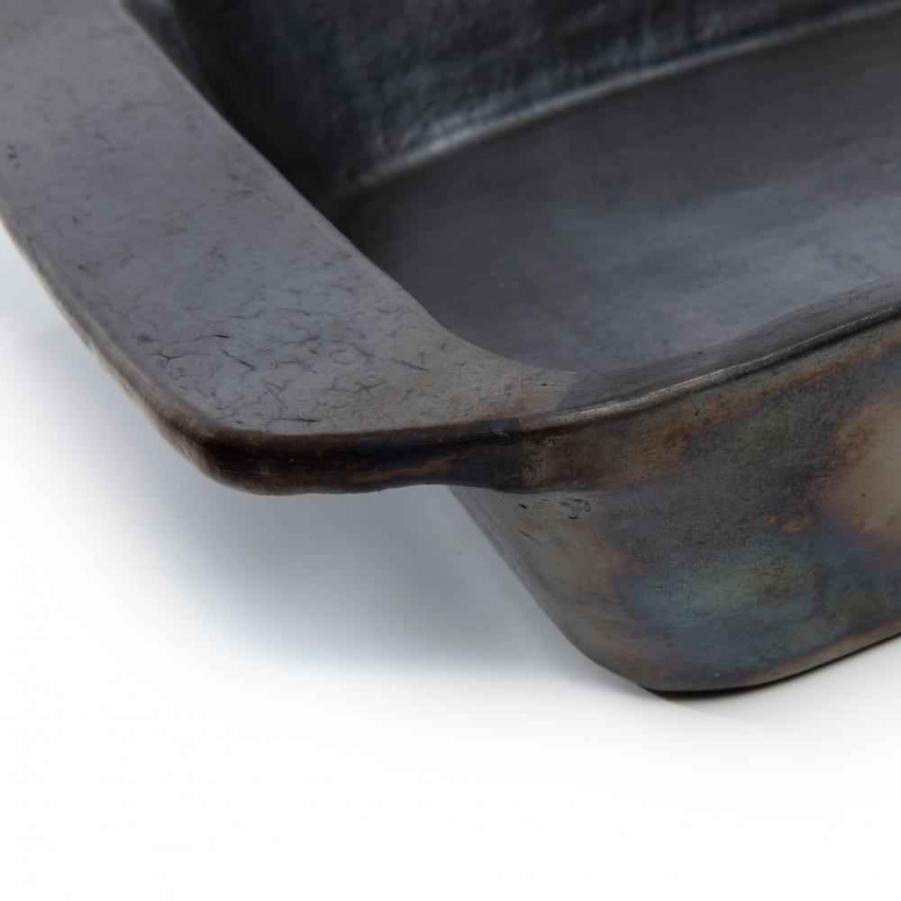 BURNED TERRACOTTA OVEN TRAY | BLACK