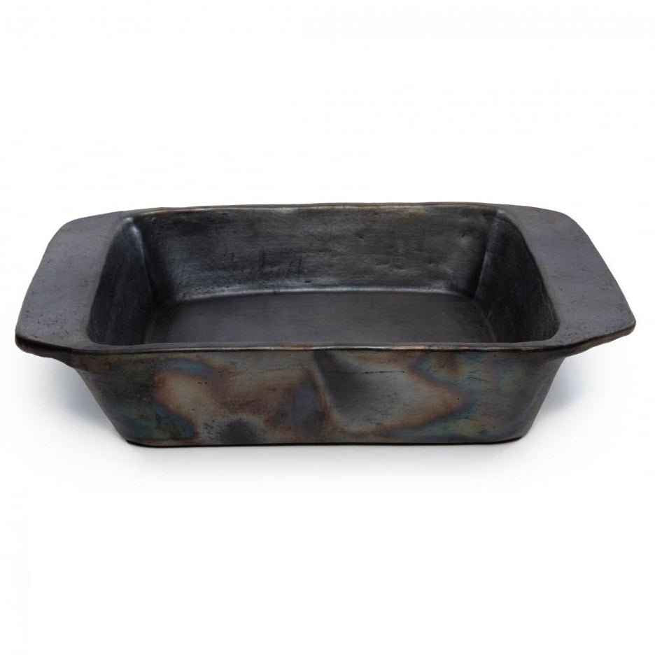 BURNED TERRACOTTA OVEN TRAY | BLACK
