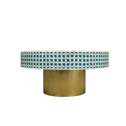 Bone Inlay Round Coffee Table for Home Centre Table by Hansa Handicraft