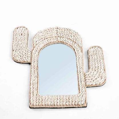 CACTUS SHELL MIRROR | WALL ART | WHITE