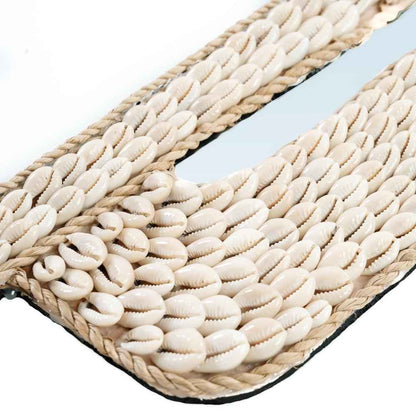 CACTUS SHELL MIRROR | WALL ART | WHITE