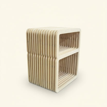 CAGE SIDE TABLE / BLOND OAK