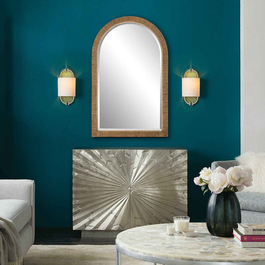 CAPE NATURAL RATTAN ARCHED MIRROR