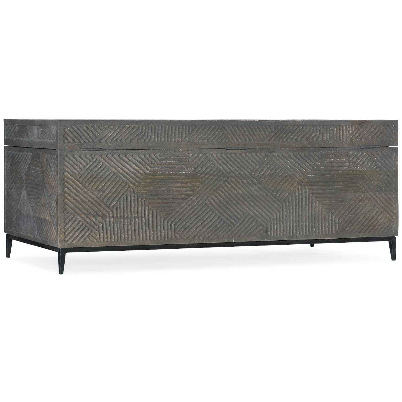 CARVED WOOD TRUNK COFFEE TABLE