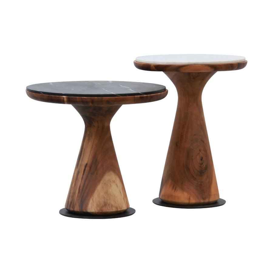 CASA SIDE TABLE / HIGH / NATURAL SUAR + WHITE MARBLE