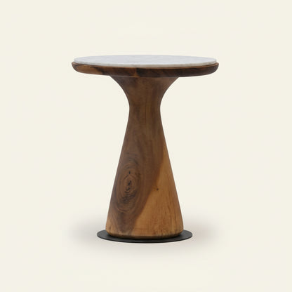 CASA SIDE TABLE / HIGH / NATURAL SUAR + WHITE MARBLE