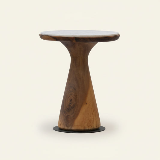 CASA SIDE TABLE / HIGH / NATURAL SUAR + WHITE MARBLE