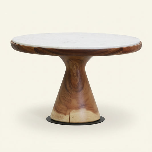 CASA SIDE TABLE LOW / WHITE MARBLE TOP