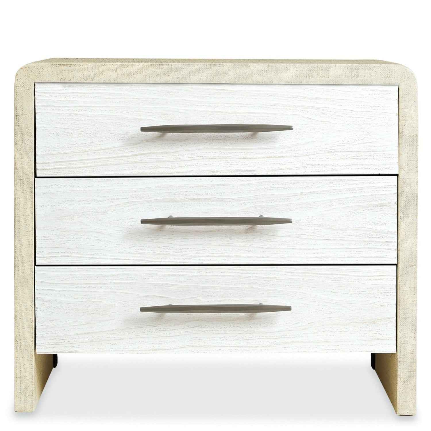 CASCADE BURLAP BLANC 3-DRW NIGHTSTAND