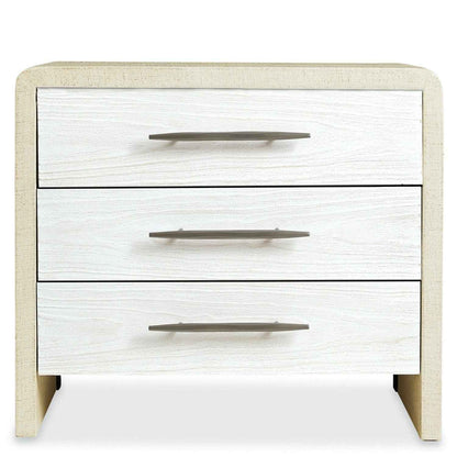CASCADE BURLAP BLANC 3-DRW NIGHTSTAND